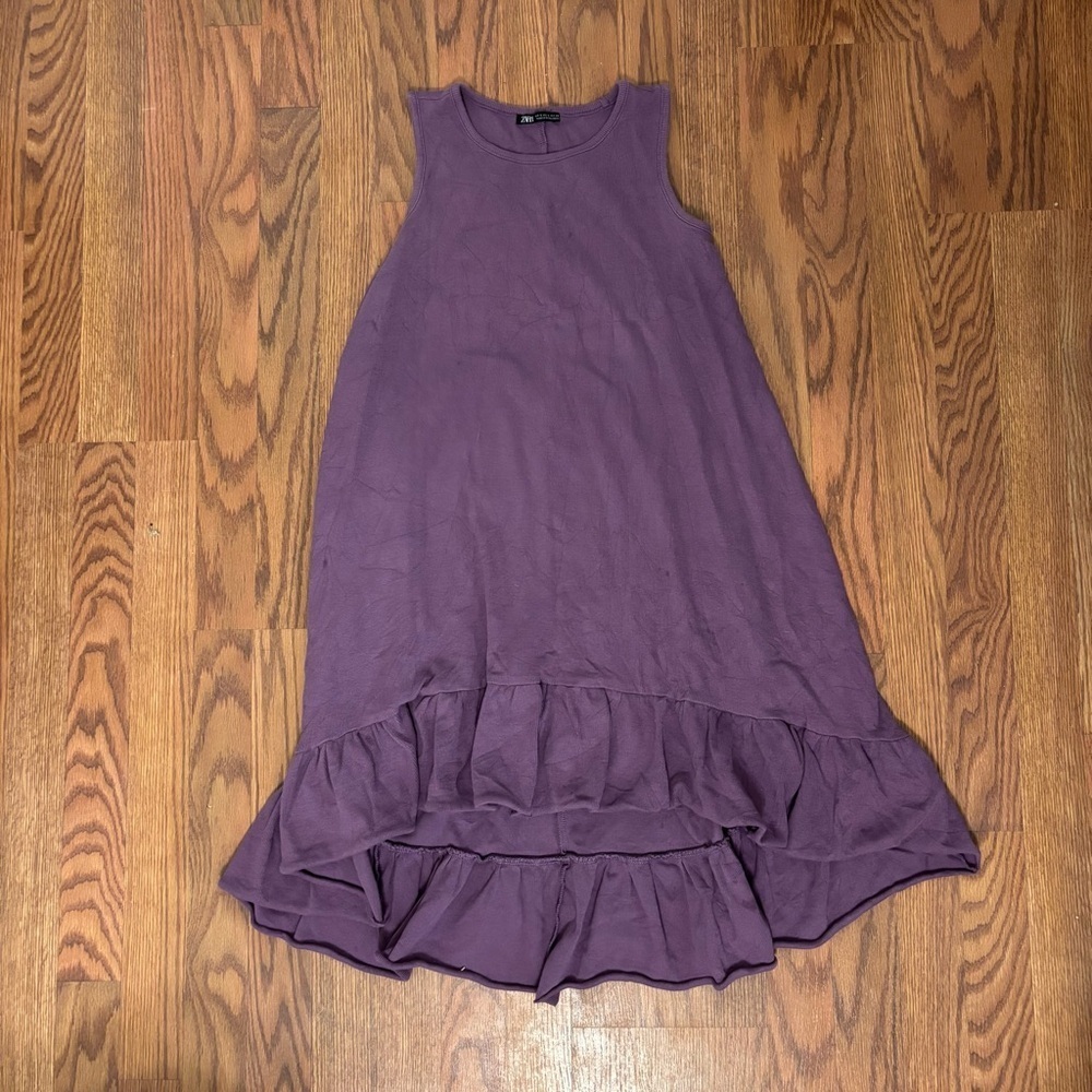 Zara purple frill tshirt dress